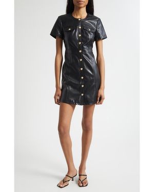 Cinq À Sept Layla Quilted Faux Leather Minidress - Black