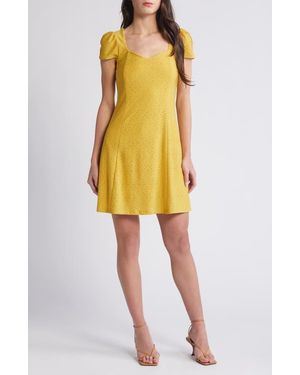 Something New Anne Eyelet Minidress - Yellow