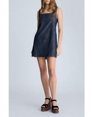 Kenneth Cole Open Back Denim Shift Dress - Blue