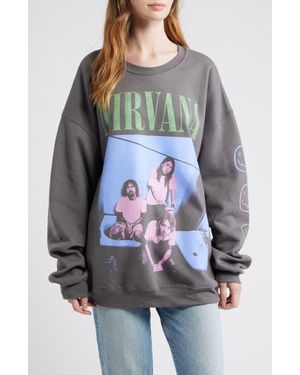 Merch Traffic Nirvana Cotton Blend Sweatshirt - Gray