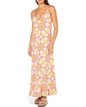 Roxy Lost Paradise Print Sundress - Orange