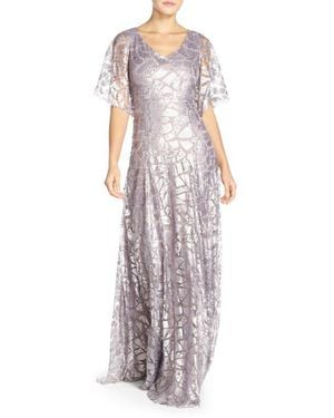 Donna Morgan 'Camilla' Sequin Flutter Sleeve Gown - Multicolor