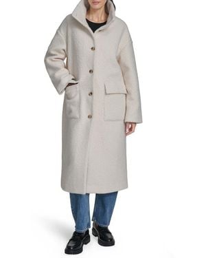 Levi's Boucle Stand Collar Car Coat - Gray