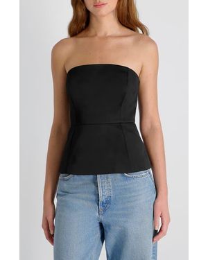 French Connection York Strapless Peplum Top - Black