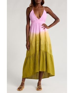 Maaji Rose Garden Patchwork Nadina Cover-Up Dress - Yellow