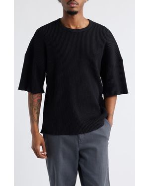 Standard Issue Oversize Thermal Knit T-Shirt - Black