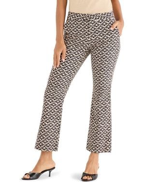 NIC+ZOE Lacy Diamond Plaza Ankle Pants - Brown