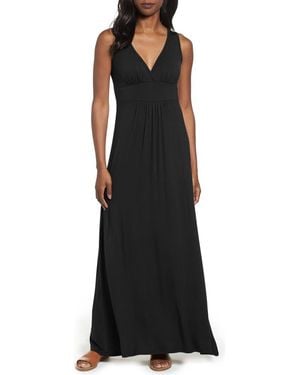 Loveappella Solid Maxi Dress - Black