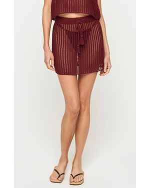 LSPACE Sandar Cotton Cover-Up Skirt - Red