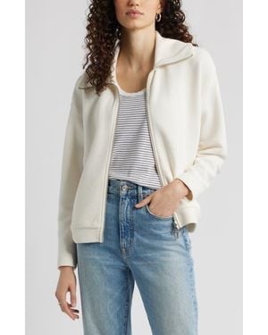 Caslon Ottoman Knit Bomber Jacket - White