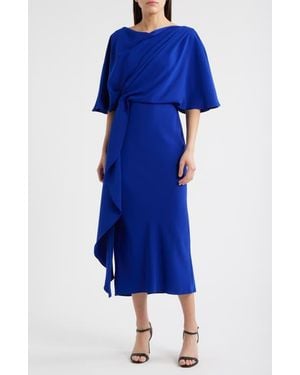Amsale Drape Bodice Cocktail Dress - Blue
