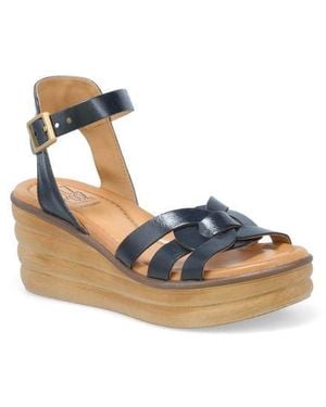 Miz Mooz Ozzie Platform Wedge Sandal - Blue