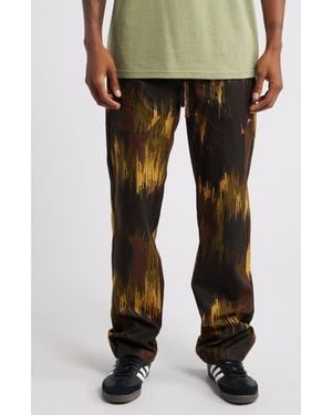 ICECREAM Drip Camo Straight Fit Drawstring Ripstop Pants - Black