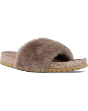 Fleks San Ysidro Genuine Shearling Slide Sandal - Brown