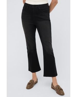 Kenneth Cole High Waist Crop Kick Flare Jeans - Black