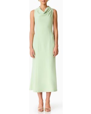 Elliatt Jamie Cowl Neck Crepe Cocktail Dress - Green