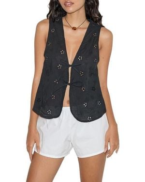 Motel Kayve Tie Front Vest - Blue