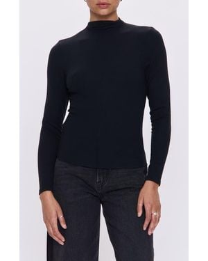 Pistola Dara Mock Neck Rib Top - Blue