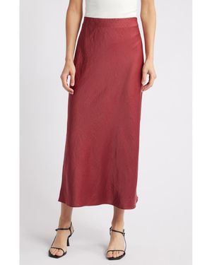 Madewell Satin Maxi Slip Skirt - Red