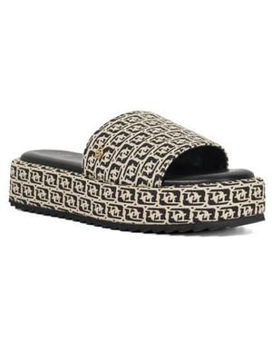 Dune Lanie Platform Slide Sandal - Gray