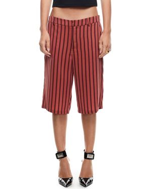 Lioness Kurt Stripe Low Rise Bermuda Shorts - Red