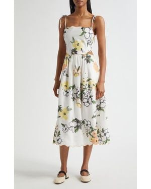 Stine Goya Floral Cutout Detail Midi Dress - Multicolor