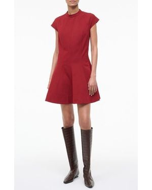 STAUD Ellie Drop Waist Dress - Red