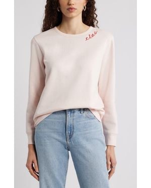 Caslon Ciao Embroidered Sweatshirt - Blue