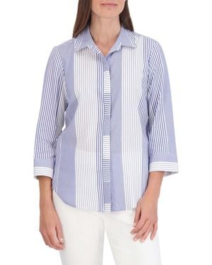 Foxcroft Luna Stripe Shirt - Blue