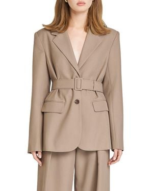 Wayf Maddox Belted Blazer - Natural