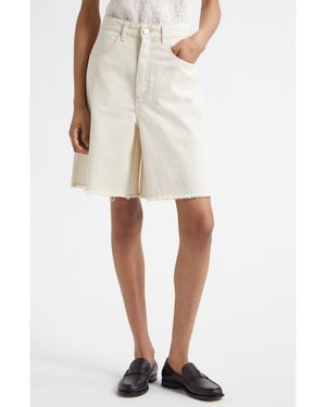 Rohe Loose Fit Baggy Hem Cutoff Denim Shorts - Natural