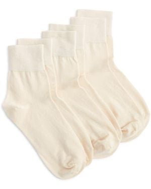 Stems 3-Pack Finely Knit Cotton Blend Trouser Socks - Natural