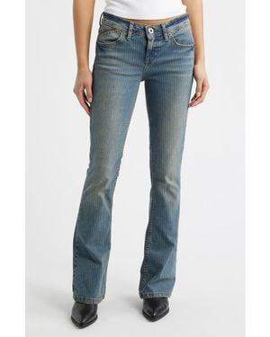 BDG Brooke Pinstripe Low Rise Flare Jeans - Blue