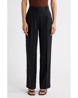 Open Edit Everyday Linen Blend Pants - Black