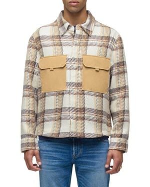 Hudson Jeans Plaid Shirt Jacket - Blue