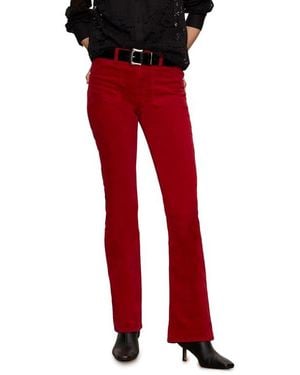 Sanctuary High Waist Bootcut Velveteen Pants - Red