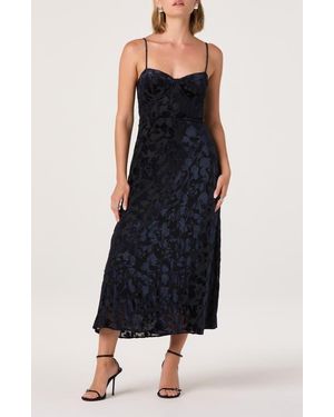 Astr Underwire Burnout Velvet Cocktail Dress - Black