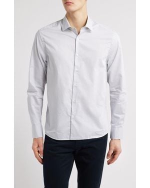 Robert Barakett Theodore Cotton Herringbone Button-Up Shirt - White