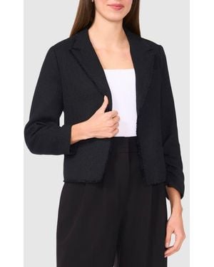 Halogen® Raw Hem Crop Blazer - Black
