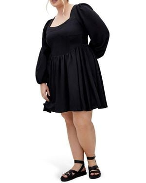 City Chic Cordelia Long Sleeve Minidress - Black