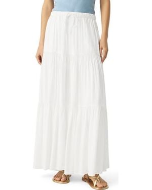 Splendid Melanie Tiered Drawstring Maxi Skirt - White