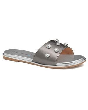 Johnston & Murphy Shayla Embellished Slide Sandal - Gray