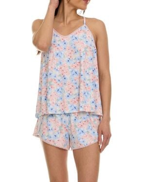 Flora Nikrooz Petunia Floral Print Short Camisole Pajamas - Blue