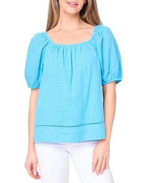 Gibsonlook Convertible Neck Gauze Top - Blue