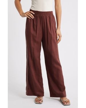 Petal & Pup Dalton Cotton & Linen Pants - Red
