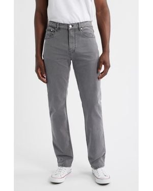 FRAME Modern Straight Leg Five-Pocket Twill Pants - Gray