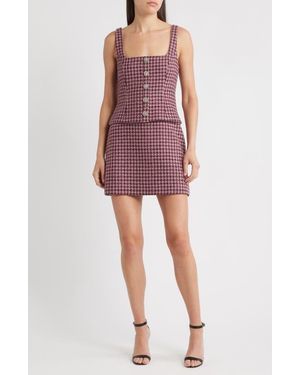 Likely Calissa Houndstooth Minidress - Red