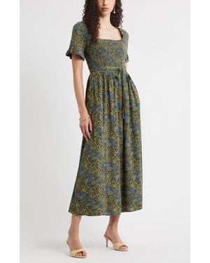 sleeveless midi dress formal Genevieve Square Neck Sleeveless Midi Dress | Color - Pink / 0