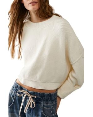 Free People Easy Street Crop Pullover - Natural