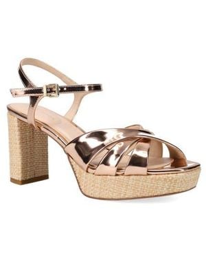 Pelle Moda Petina Ankle Strap Platform Sandal - Natural